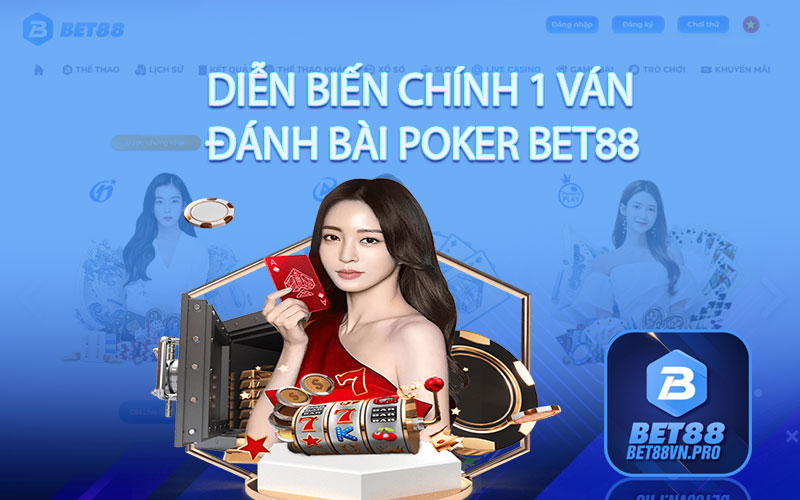 Diễn biến chính 1 ván đánh bài Poker Bet88